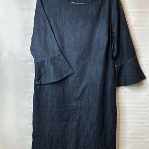 Talbots Dark Denim 3/4 Sleeve Dress